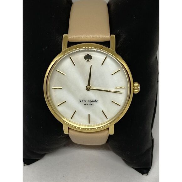 Kate Spade 0073 Women Beige Leather Analog White Dial Quartz Genuine Watch JK828 - Picture 2 of 12